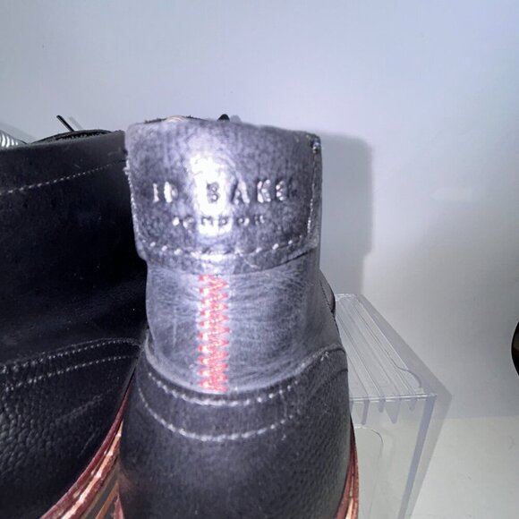 Ted Baker Crint Leather Chukka Boot Black Red Stitching Size EU45, US 12 main image 7